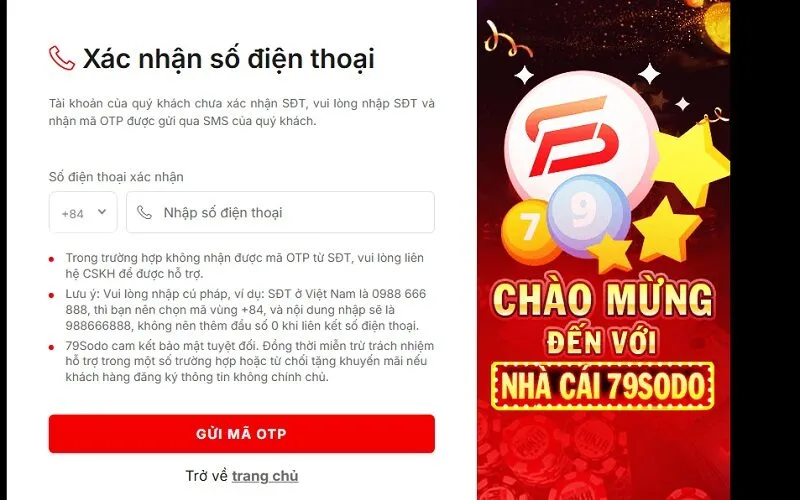 Các bước rút tiền 79sodo uy tín, an toàn