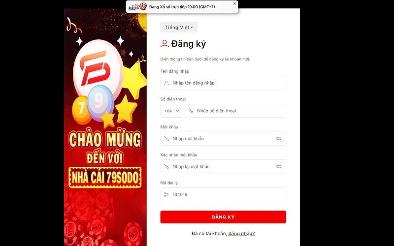 Hướng dẫn đăng ký 79sodo lần đầu